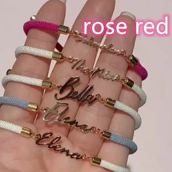 Personalized Colorful Rope Chain Custom Name Bracelet Personalized Adjustable Name Jewelry For Girls-3