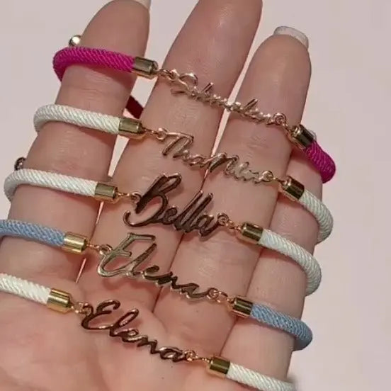 Personalized Colorful Rope Chain Custom Name Bracelet Personalized Adjustable Name Jewelry For Girls-16