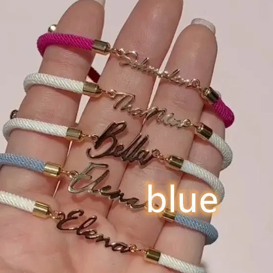 Personalized Colorful Rope Chain Custom Name Bracelet Personalized Adjustable Name Jewelry For Girls-5