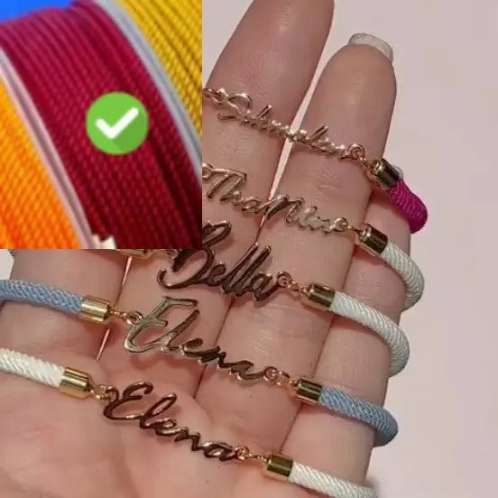 Personalized Colorful Rope Chain Custom Name Bracelet Personalized Adjustable Name Jewelry For Girls-6
