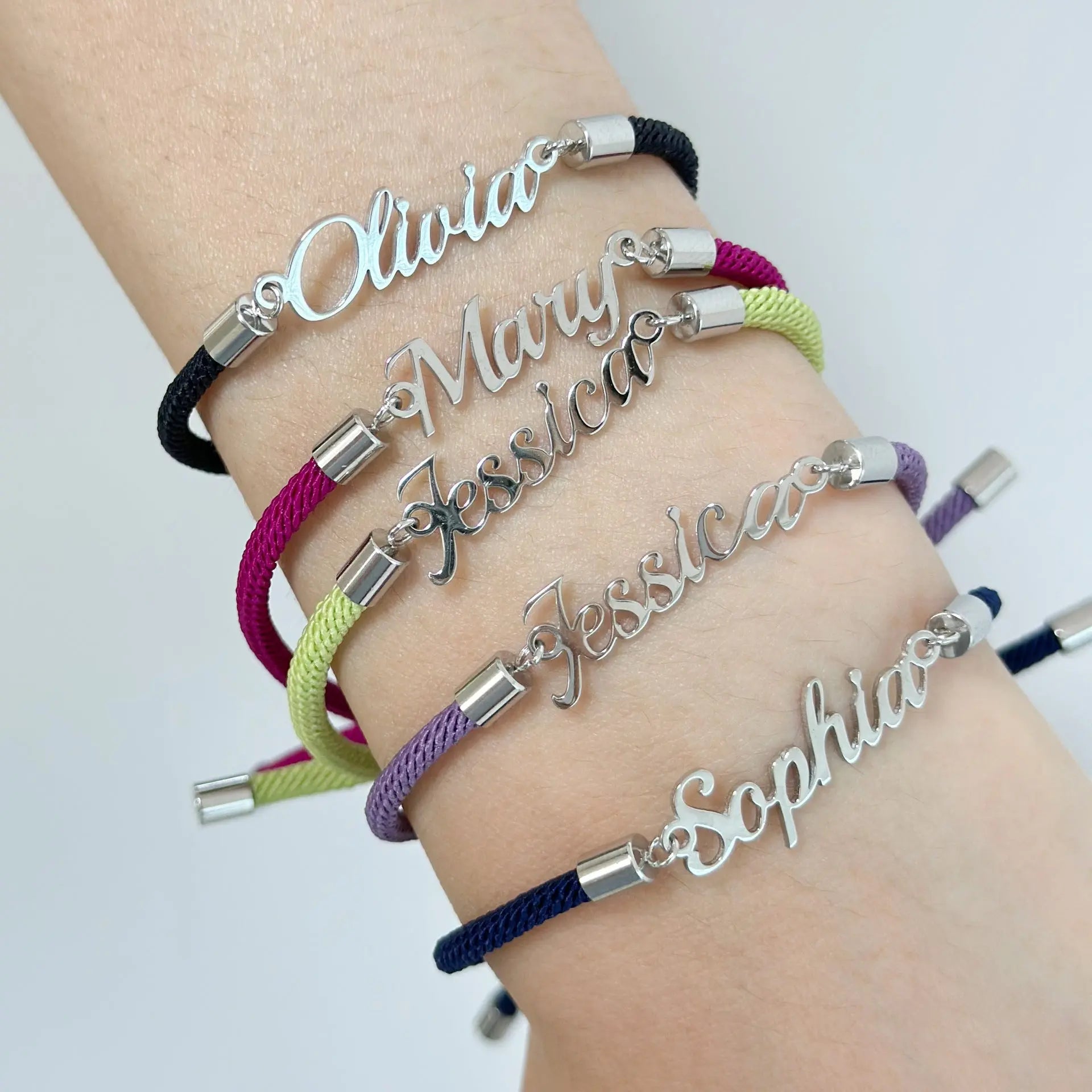 Personalized Colorful Rope Chain Custom Name Bracelet Personalized Adjustable Name Jewelry For Girls-1