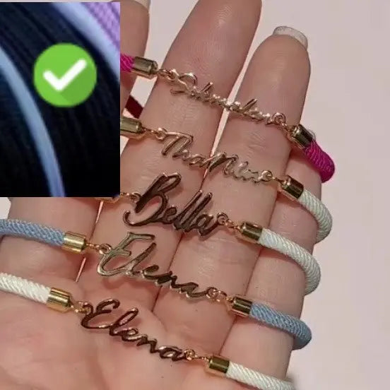 Personalized Colorful Rope Chain Custom Name Bracelet Personalized Adjustable Name Jewelry For Girls-9