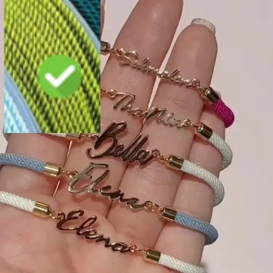 Personalized Colorful Rope Chain Custom Name Bracelet Personalized Adjustable Name Jewelry For Girls-12