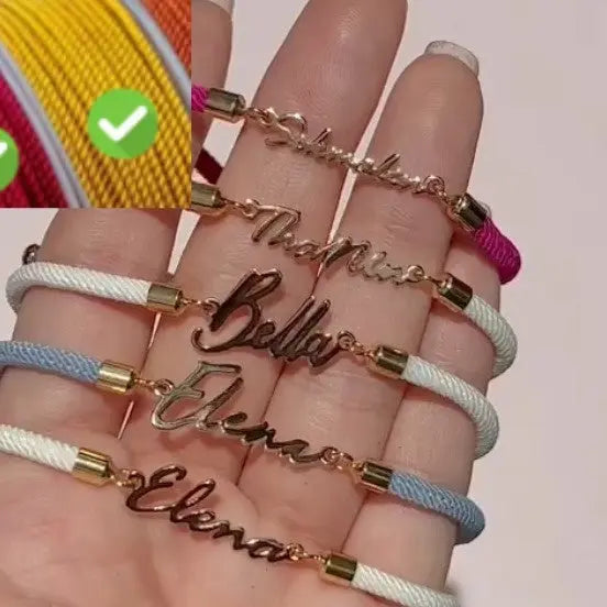 Personalized Colorful Rope Chain Custom Name Bracelet Personalized Adjustable Name Jewelry For Girls-7