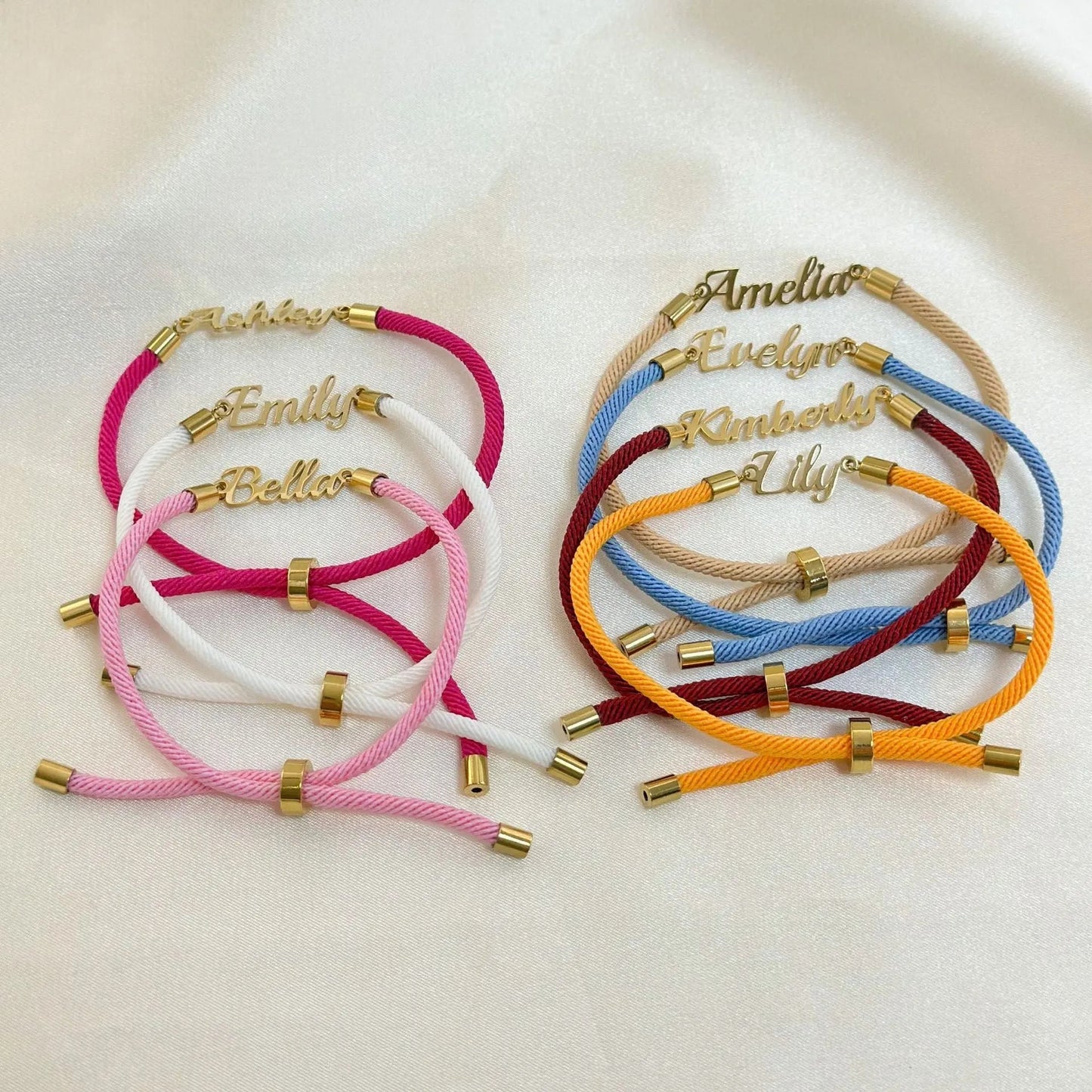 Personalized Colorful Rope Chain Custom Name Bracelet Personalized Adjustable Name Jewelry For Girls-17