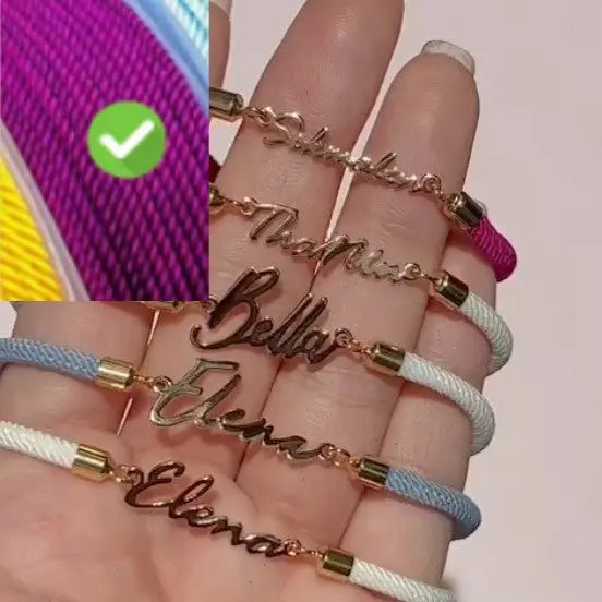 Personalized Colorful Rope Chain Custom Name Bracelet Personalized Adjustable Name Jewelry For Girls-11