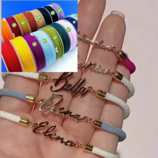 Personalized Colorful Rope Chain Custom Name Bracelet Personalized Adjustable Name Jewelry For Girls-2