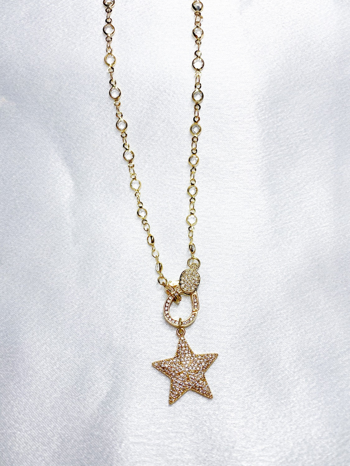 Diamond Star Clasp Necklace-0